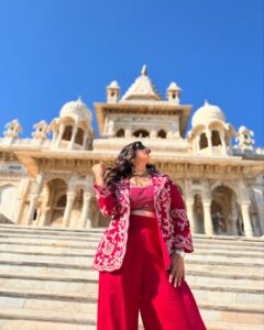 A close-up shot of the intricate marble 'jali' work at Jaswant Thada, Jodhpur with a person's silhouette visible through it.